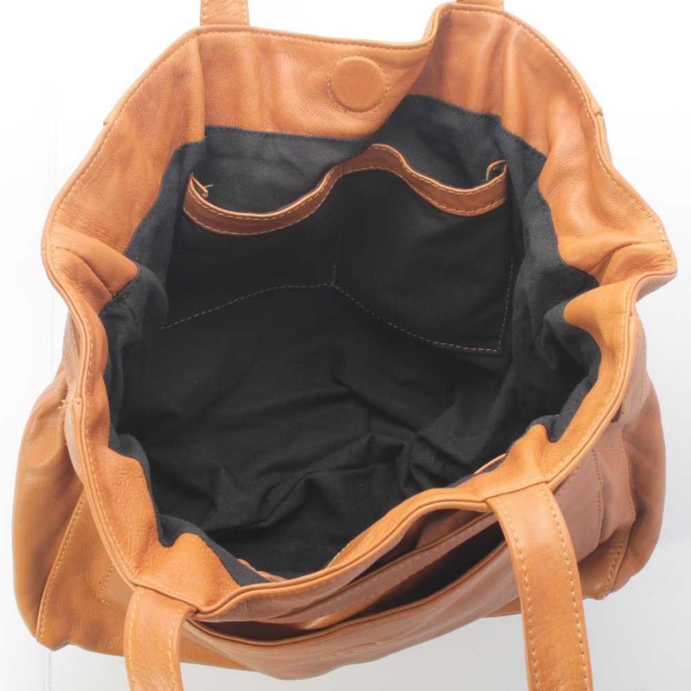 Wanderers Travel Co Madrid Handbag - Large Size Tan Leather - Picture 3 of 12